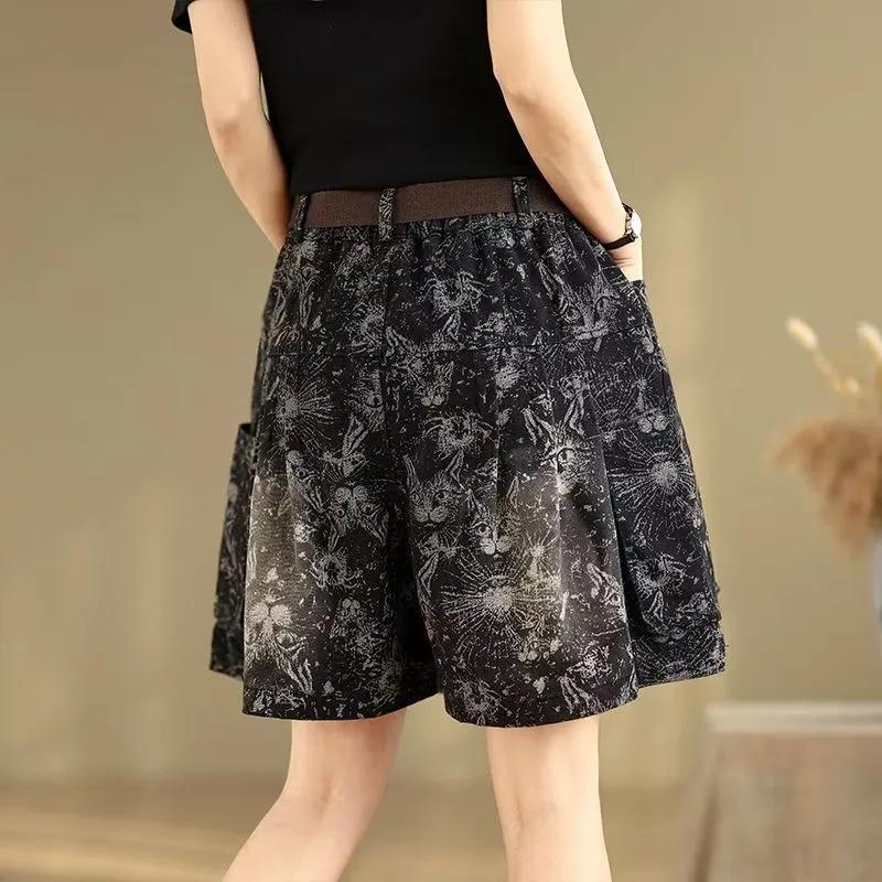 Shorts Pants Jeans Women Summer Cotton Loose Casual Wide Leg Pants Shorts
