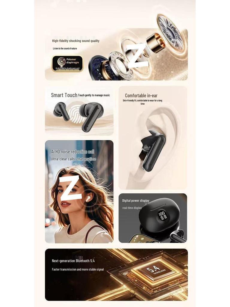 Hot-Selling Wireless Bluetooth Earphones: Long Battery, Digital Display, Low Latency, Universal Fit for Smartphones