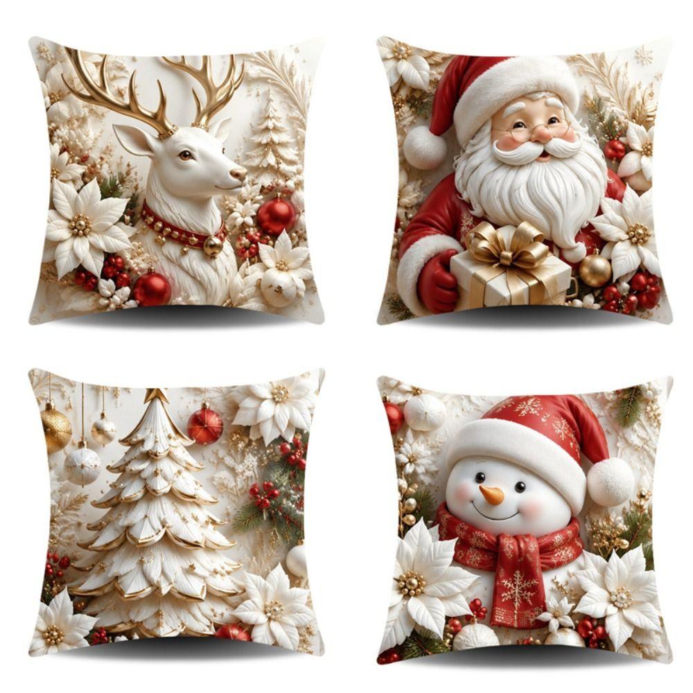 Detachable Soft Christmas Pillow Covers 45x45cm Christmas Themed Pillow Case  Sofa House Room