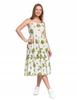 Women's Midi Dress with Straps and Ruffles Stylish Classic MORAJ XXL PATT 2