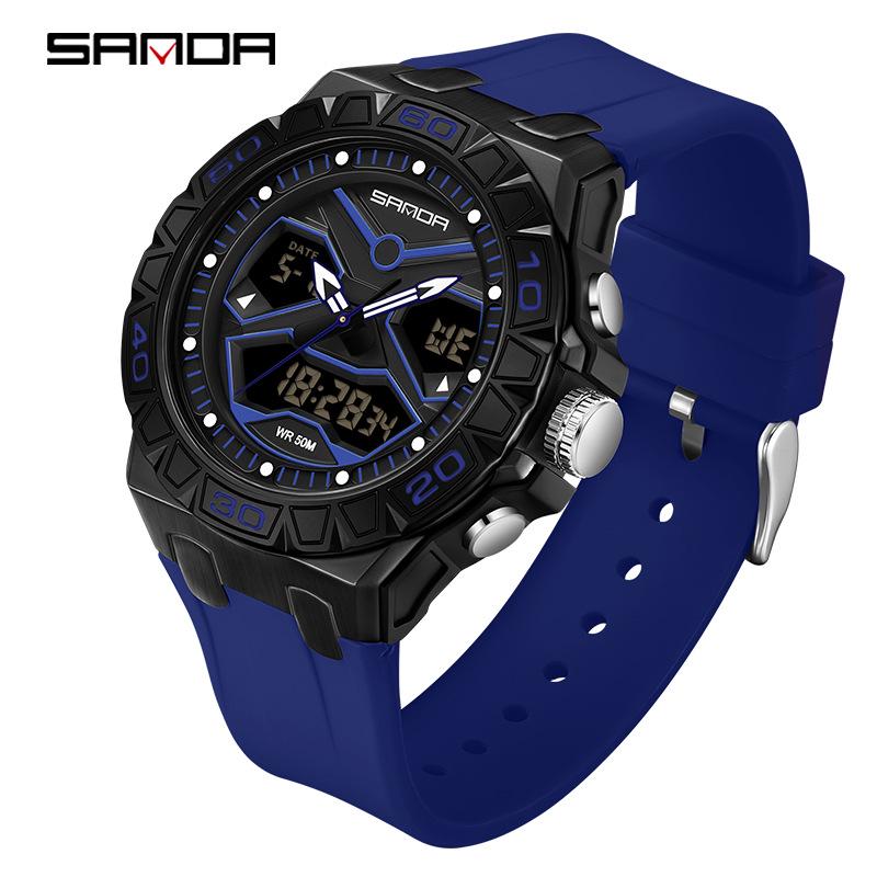 Sanda Student Waterproof Multifunction Sports Watch with Luminous Alarm