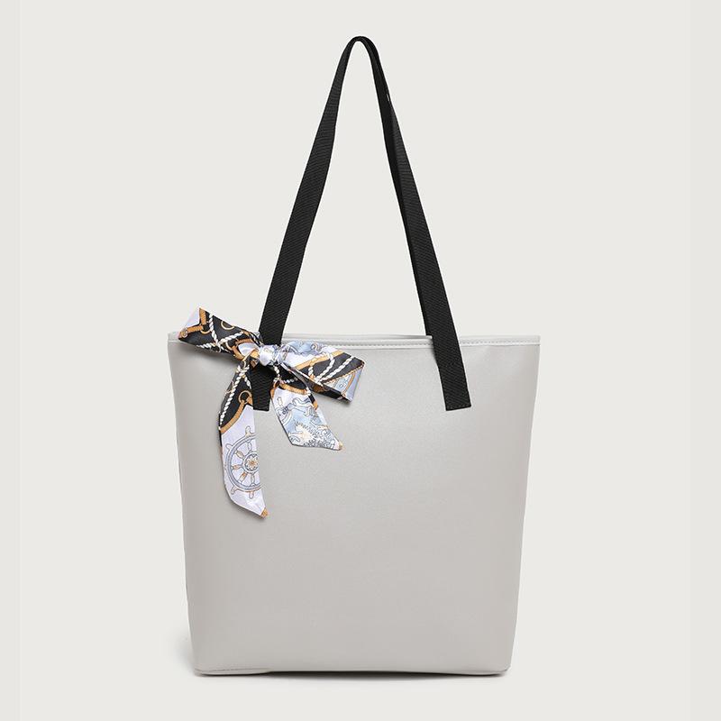 

Tote bag, women s trendy fashion and simple tote bag, silk scarf decorative shoulder bag, underarm bag, one piece. серый