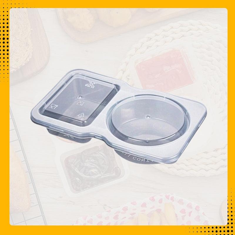 30PCS Double Compartment Condiment Containers Portable Compartment Refrigerator Freezer Organizers Snack Containers