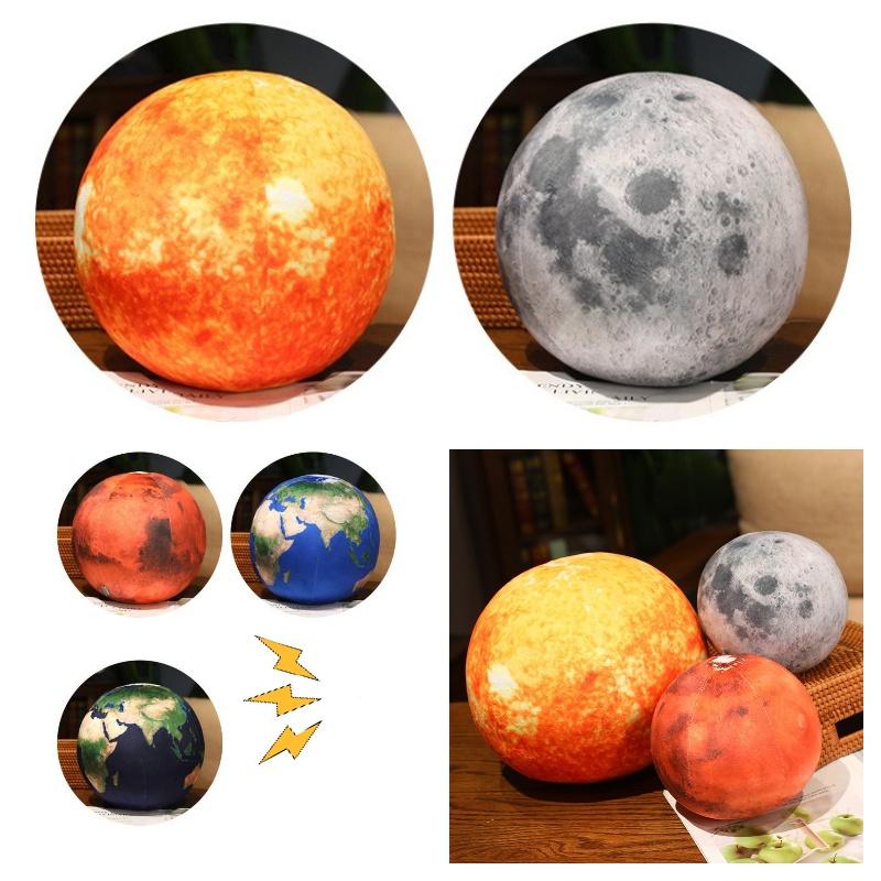 Crystal Ultra-soft Plush Toy Pillow With Planetary Designs Earth, Moon, Mars