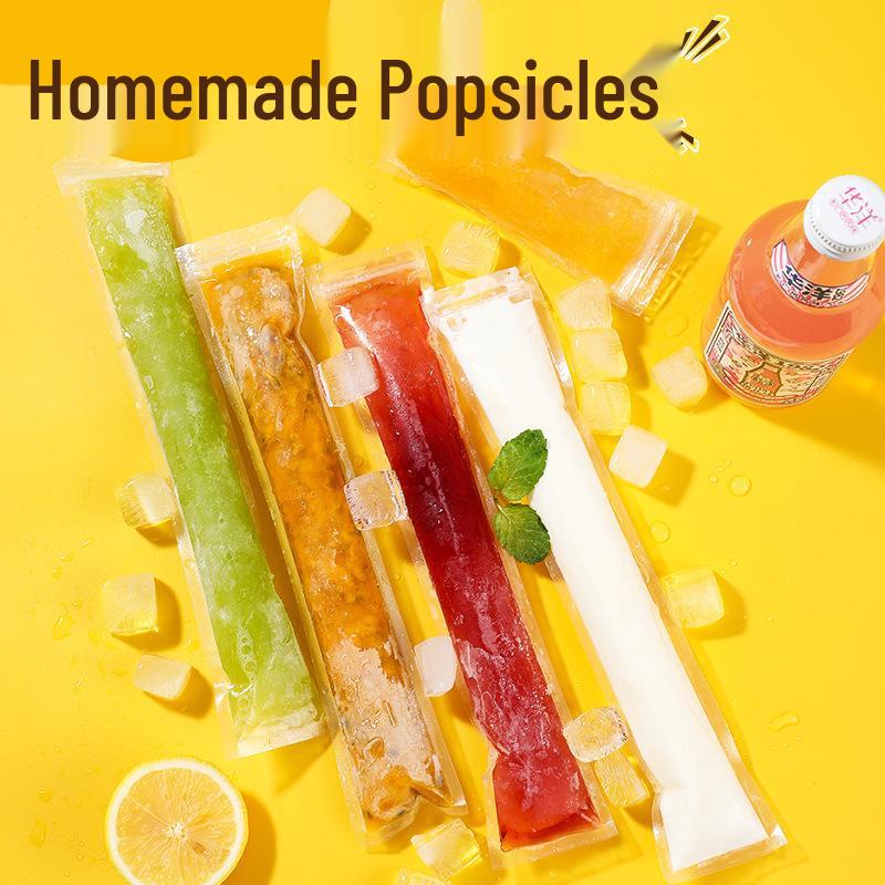 DIY Disposable Popsicle Bags - Food Grade, Self-Sealing Ice Pop Mold for Homemade Slushies and Ice Cream. 1 Funnel
