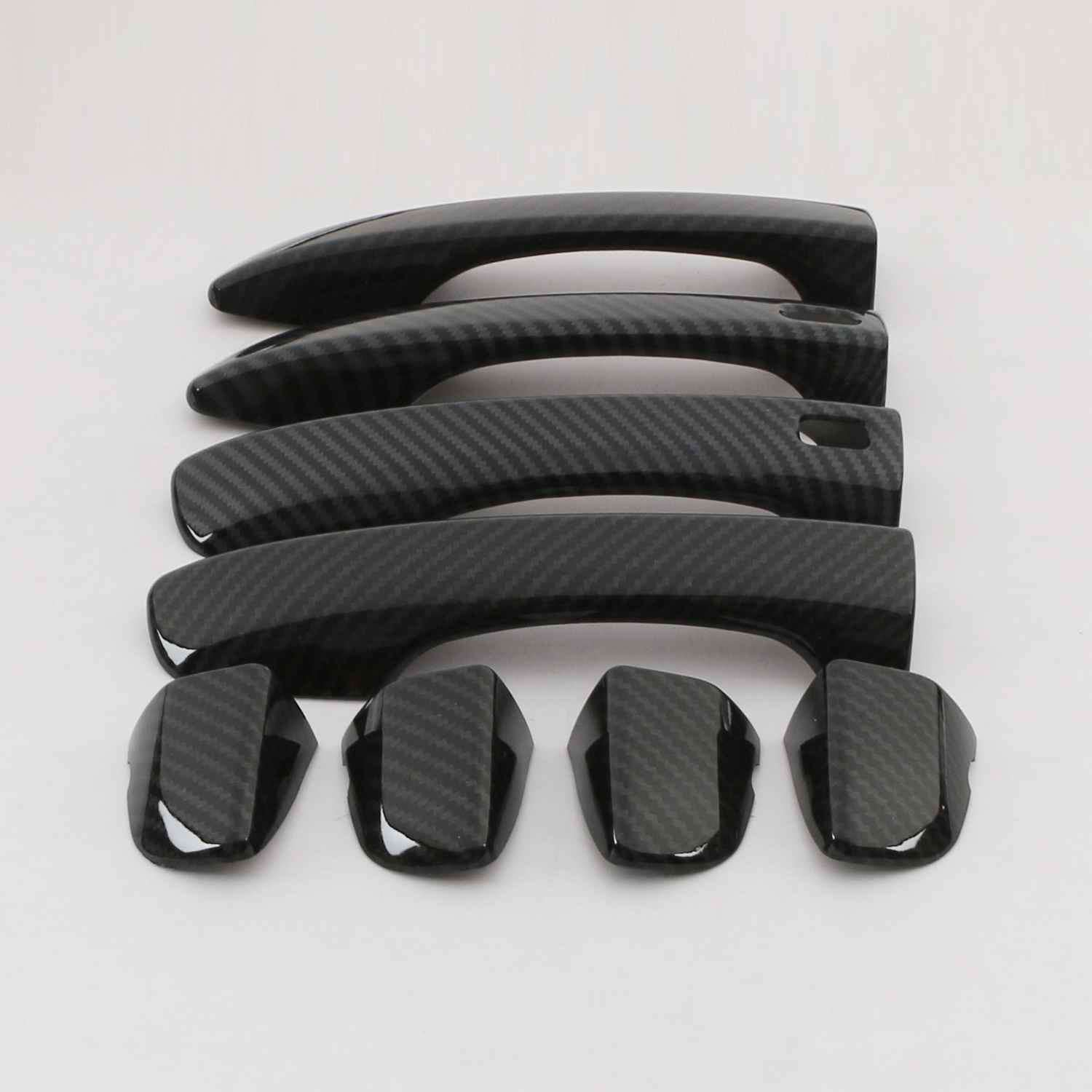 

Для VW Volkswagen Tiguan 2017 2018 MK2 ABS углеродное волокно, крышка боковой ручки двери, накладка, автоаксессуары With 2 Holes Carbon