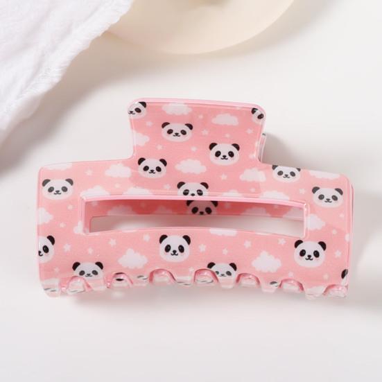 Hair Claw Cartoon Animal Pattern Rectangle Shape Back Head Hair Clip Anti-slip Teeth Versatile Hair