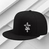 Praying Hands Cross Graphic Flat Brim Baseball Cap Unisex Polyester Casual Outdoor Snapback Hat