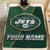 Custom Name New York Jets Flannel Blanket, High Quality Comfortable for All Seasons, Home Decor, Warmth and Comfort