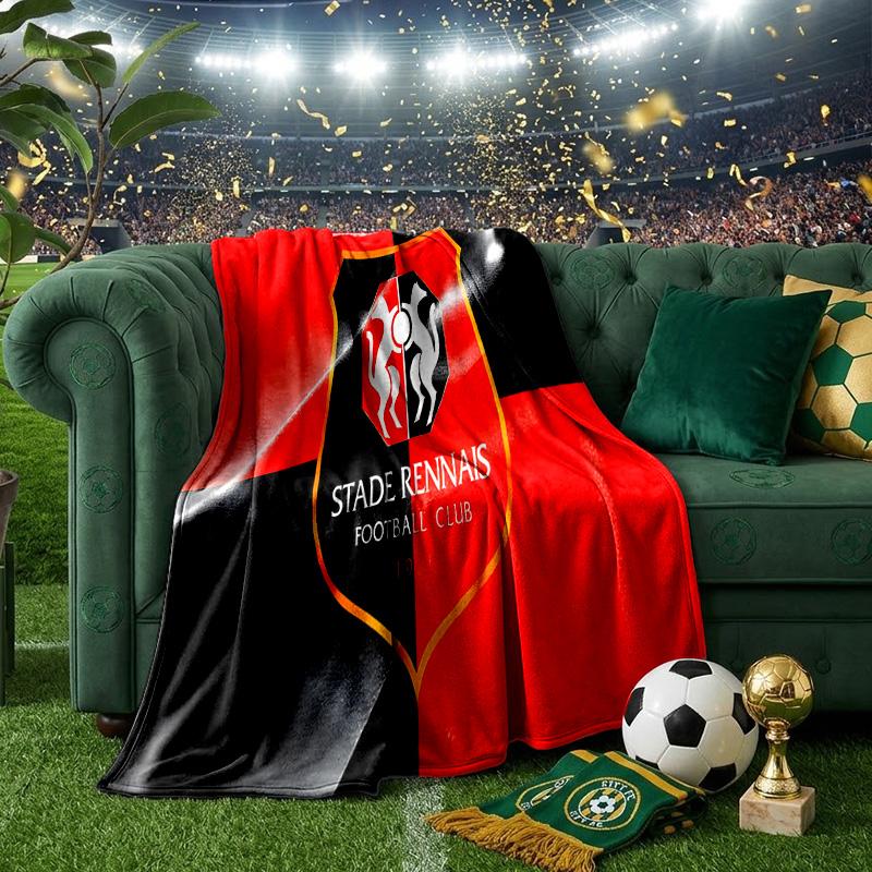 Stade Fc Emblem Throws Blanket Flannel Blankets Plush for Couch Bed Gifts for Men Women Travel picnic blanket Christmas fan gifts