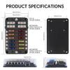 12 Way Marine Fuse Block, 12V Fuse Box with Led Indicator Waterproof Cover, Standard Circuit Marine Fuse Panel with Negative Bus for 12V/24V