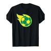 Men's Football Pattern T-shirt , Suitable for Training and Casual Wear by Football Fans- Comfortable, Machine Washable - Retro Style Round Neck Short