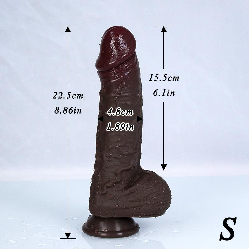 Liquid Silicone Realistic Dildo with Strong Suction Cup, Soft Textured Personal Massager for G-Spot & Prostate,Body-Safe Silicone, for Men & Women