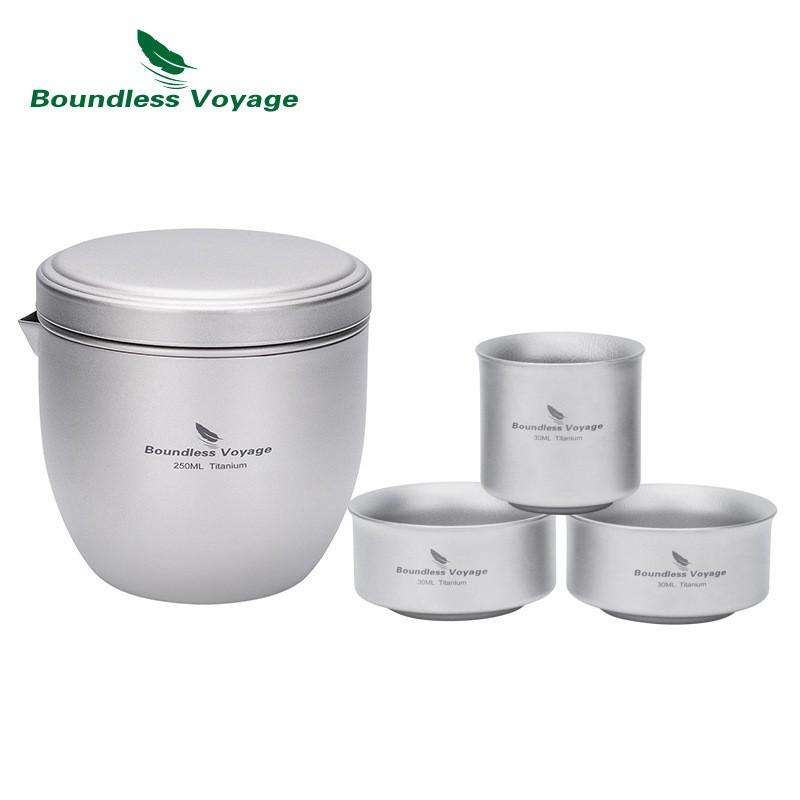 Titanium Tea Infuser Cup With Double Wall Insulation Portable Gaiwan Set Outdoor Camping Travel