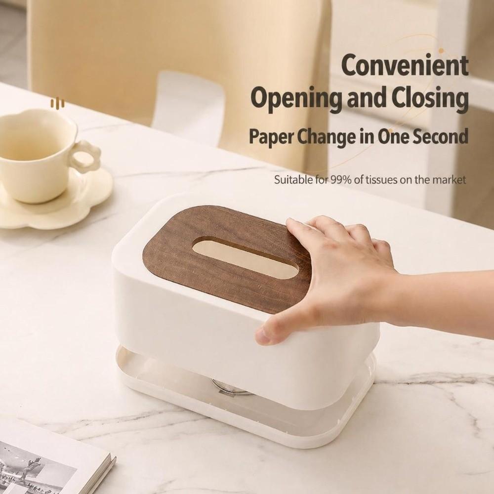 Space-saving Tissue Dispenser Large Opening Square Tissue Box Tissue Box With Lid  Household Use
