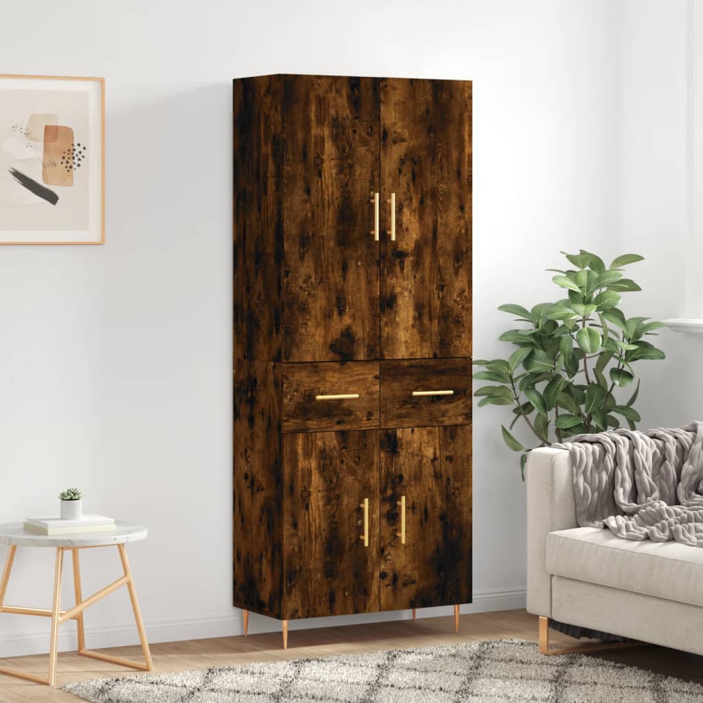 Highboard Smoked Oak 69.5 x 34 x 180 cm Particleboard