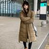 BITCED Women's Down-Filled Cotton Coat - Autumn/Winter Mid-Length, Elegant and Tailored, Knee-Length, Thickened Outerwear