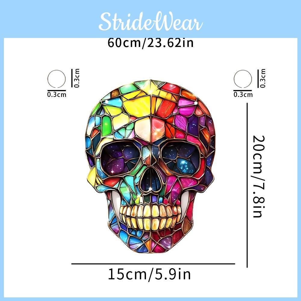 Fashion Colorful Skull Pattern Acrylic Glass Pendant For Halloween And Holiday Home Decor
