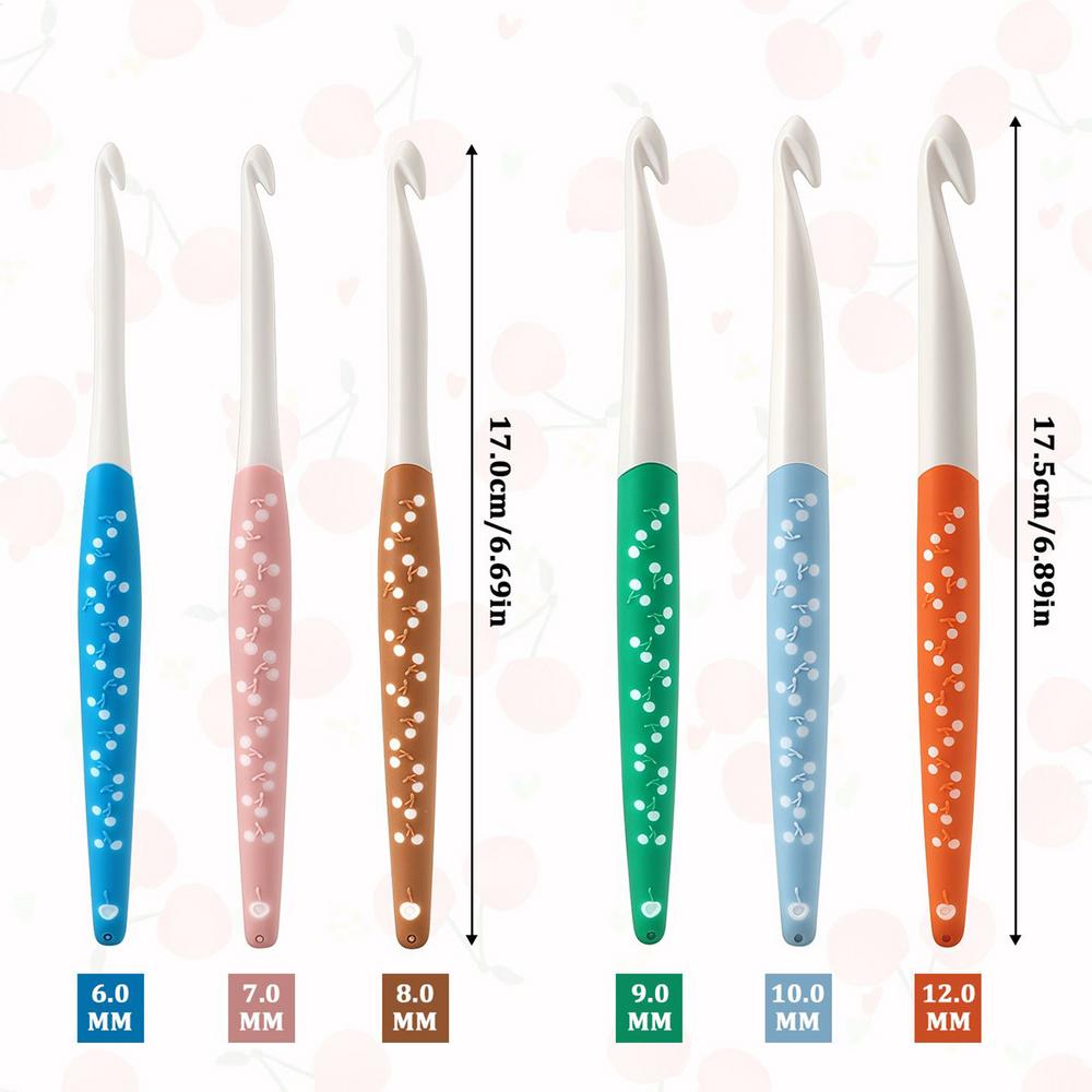 

Crochet Hooks 6 Pieces Silicone Handle Non-Slip Ergonomic Crochet Hooks For Boys Girls Teens Adults Enthusiasts Mother Grandma