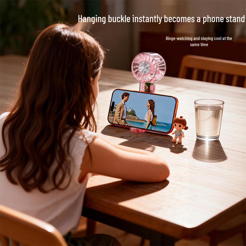 Portable USB Handheld Fan: Transparent, Strong Wind, Outdoor Use