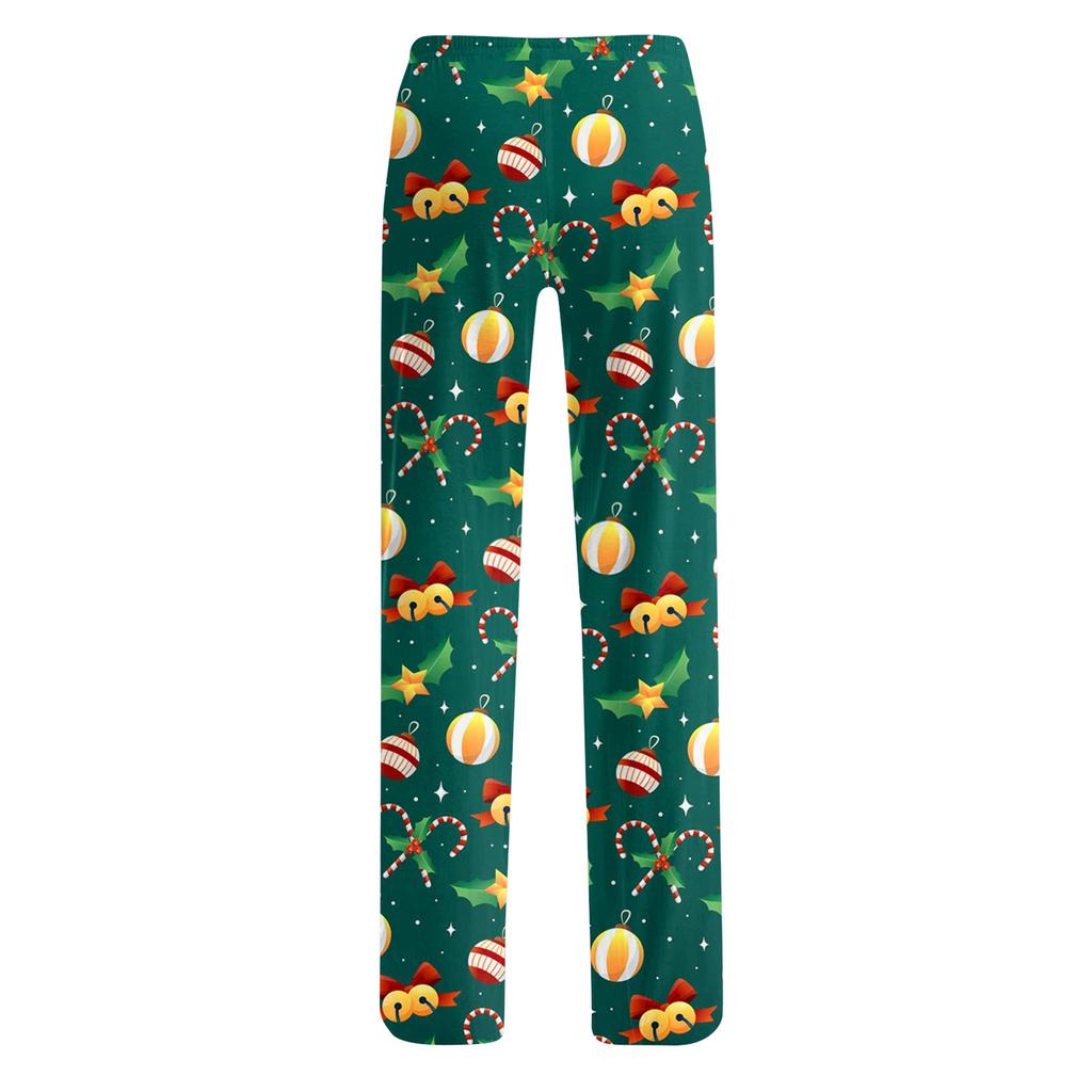 Damen Pyjamahose Nachtwäsche Lässige Hose mit Kordelzug und elastischer Taille Bequeme gerade lockere Yogahose