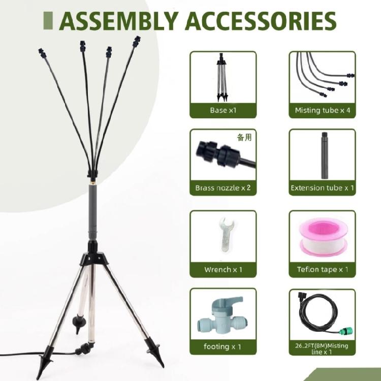 Stand Misting System Adjustable Portable Stand Misting Portable Misting Cooling System for Garden Pool Backyard Garden