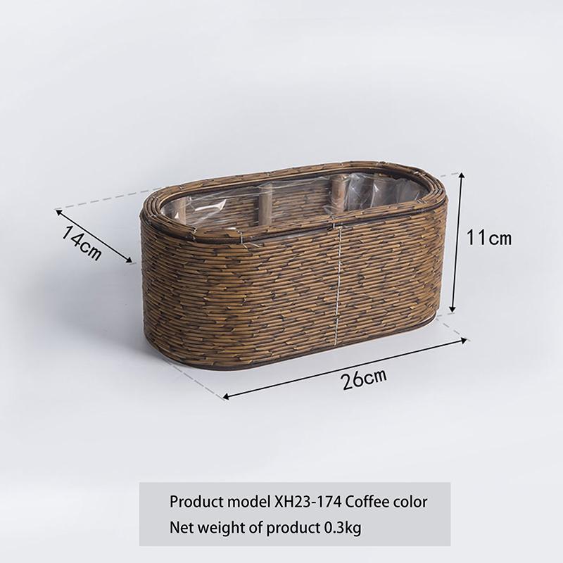 Hand Decorated Flower Pots, Indoor Rattan Plant Flower Pots, Desktop Decorations, Garden Flower Pots, And Flower Pots