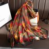 Women's Fashion Scarf Polyester Mature Style with Plant Pattern - Large Beach Shawl Wrap, Decorative Sun-Proof and Windproof