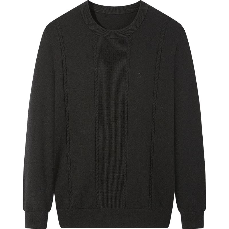 Septwolves Men's Cashmere Blend Round Neck Pullover Sweater