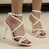 European and American summer large size new fish mouth thin high heel sandals round head strap