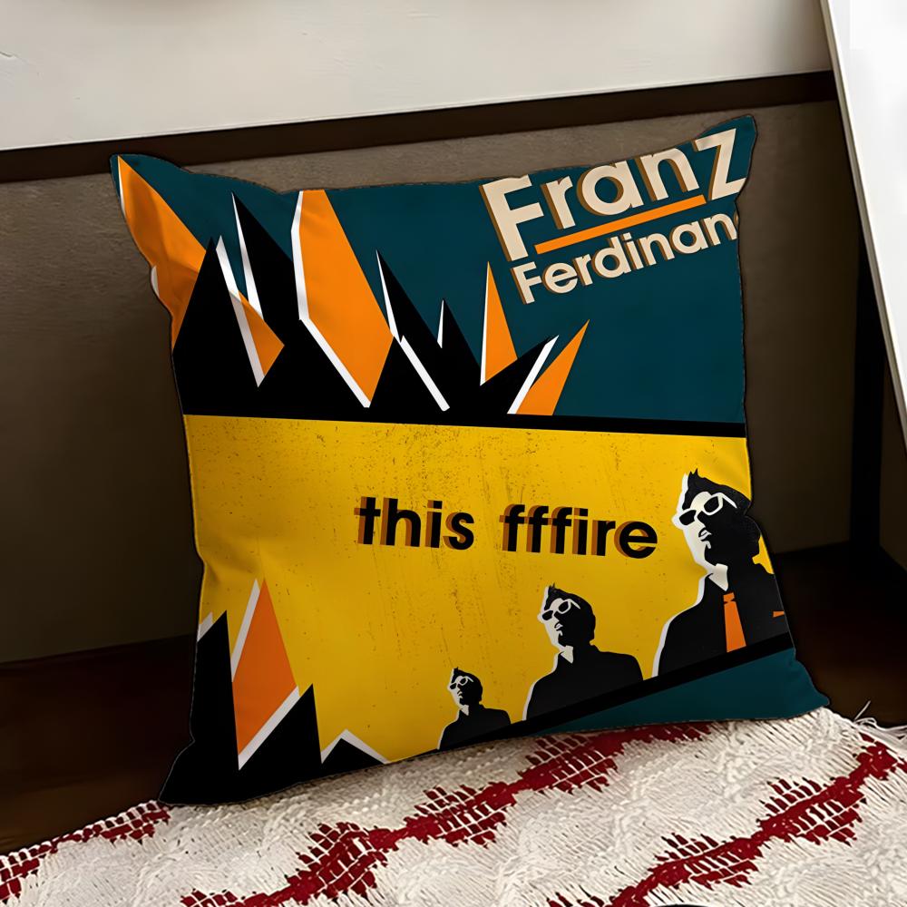 Rock band FFranz Ferdinand Cushion Cover Reversible Soft Durable Pillow Cover Home Car MultiScene Use for Daily Comfort