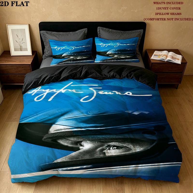 Set Copripiumino Trapuntato Ayrton Senna Federe Decorazione Casa Regalo di Compleanno (1 * copripiumino + 2 * federa, senza nucleo)