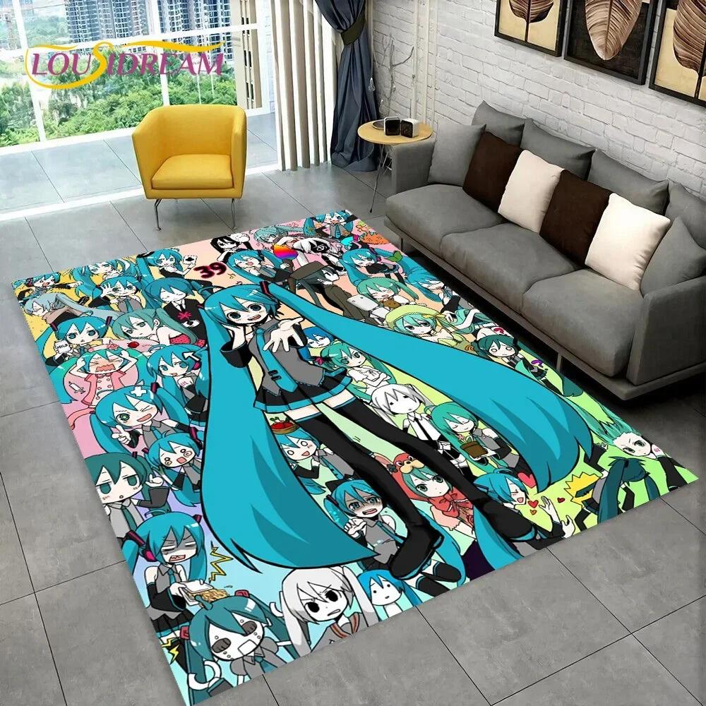 Japan Music Cartoon Characters Miku Carpet Rug for Home Living Room Bedroom Sofa Doormat Decor,kids Area Rug Non-slip Floor Mat