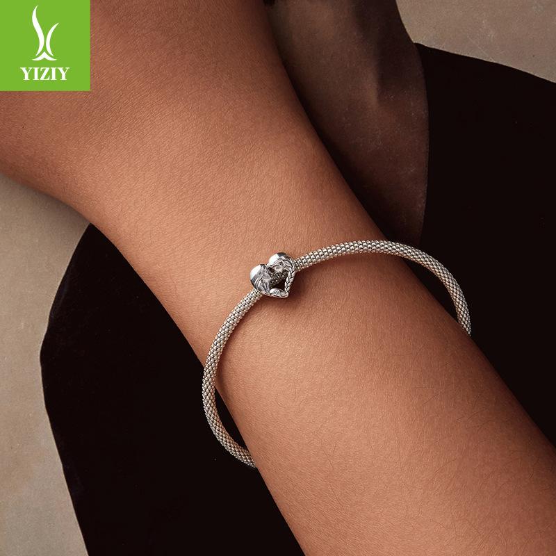 S925 Silver Love Sister Beaded, Family Style Personalized Diy Bracelet Beaded Accessories