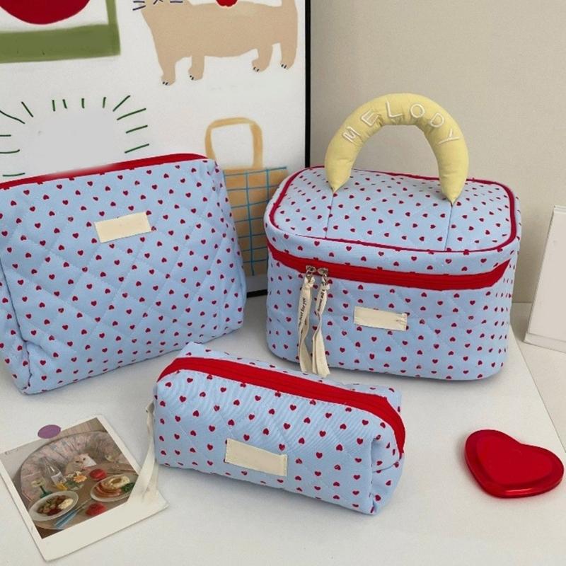 3Pcs Large Cosmetic Pouch Makeup Bags with Sweet Bows Design Storage Organizer For Storing Cosmetics And Toiletries