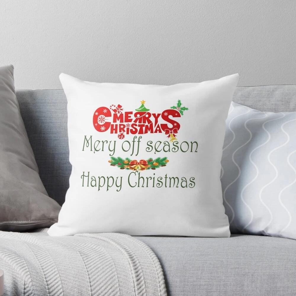 Merry Christmas Decoration Home Pillowcase Cushion Cover Autumn 45X45Cm Red Living Room Sofa Bed Pillowcase