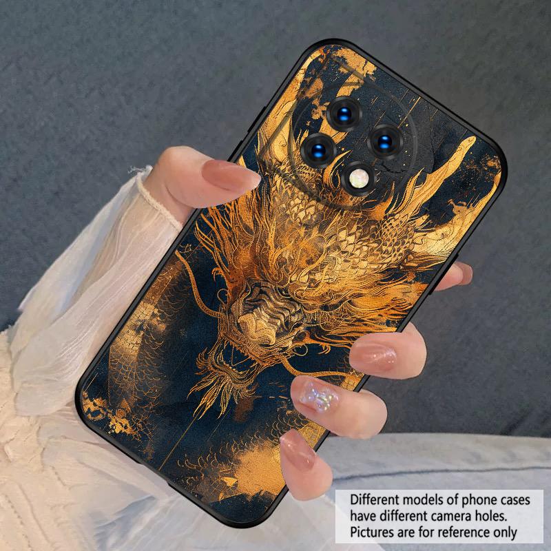 Golden Dragon For OnePlus 8 9 11 12 13 10 Pro 9RT 8T 12R Ace 3 5 2V Nord CE 2 4 Lite N20 SE 30 N200 silicone soft phone case