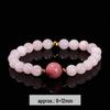 Women's Pink Crystal Bead Bracelet with Red Pattern - Lucky Stone Jewelry Gift