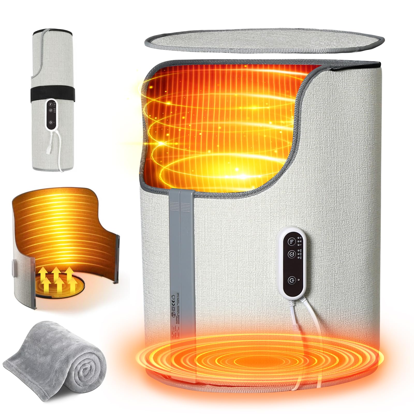 

RUSEPIN Panel Heater with Heating in All Fast 3 Temperature LED Cold Weather Quiet Overheat Silent Foldable Foot Japanese Instruction Manual Included