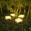 Outdoor Solar Ice Brick 4-LED Lamp for Courtyard and Landscape Pathways