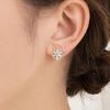 1 Pair Snowflake Stud Earrings for Women, Cubic Zirconia Wedding Engagement Statement Earrings, Winter Snowflake Jewelry Accessory