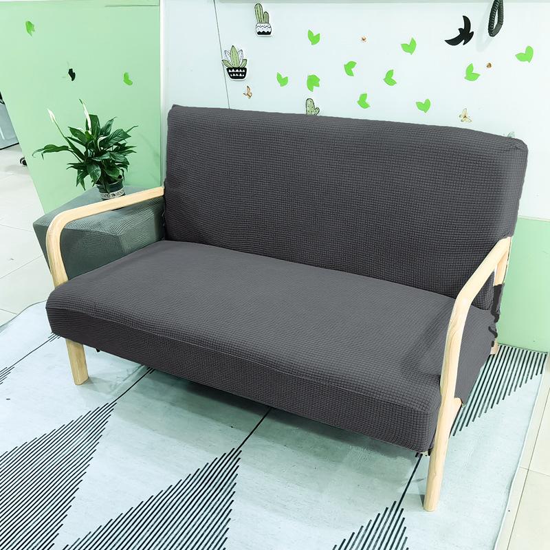 Stretch Futon Slipcover Solid Wood Sofa Cover Furniture Protector Without Armrests Slipcover Soft with Elastic Bottom for Kids, Spandex Jacquard