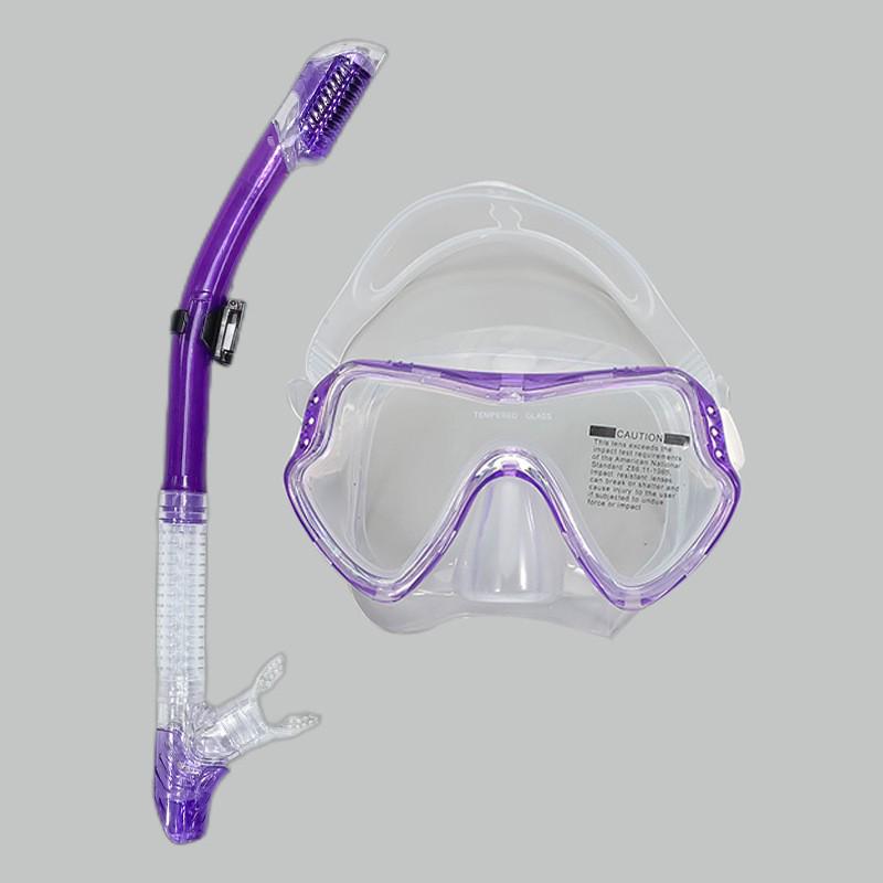 Full Dry Snorkeling Set: Diving Mask with PVC Silicone Snorkel Mouthpiece