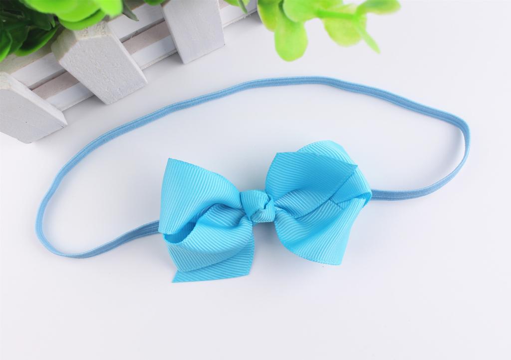 12 Colour Baby Girls Elastic Hair Band Accessories Grosgrain Ribbon Hair Bows and Headbands for Infants Newborns