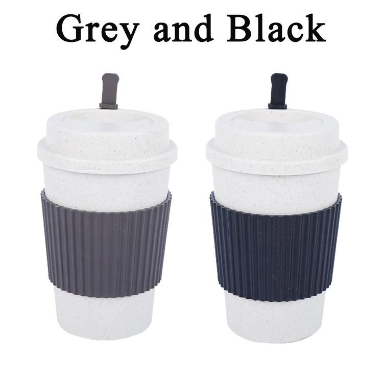 1/2/4KS Zesílený hrnek na kávu s víčkem, hrnek se slámkou na kávu, jednoduchý hrnek na mléko ze pšeničné slámy, zesílený námořnický hrnek, vhodný pro přátele