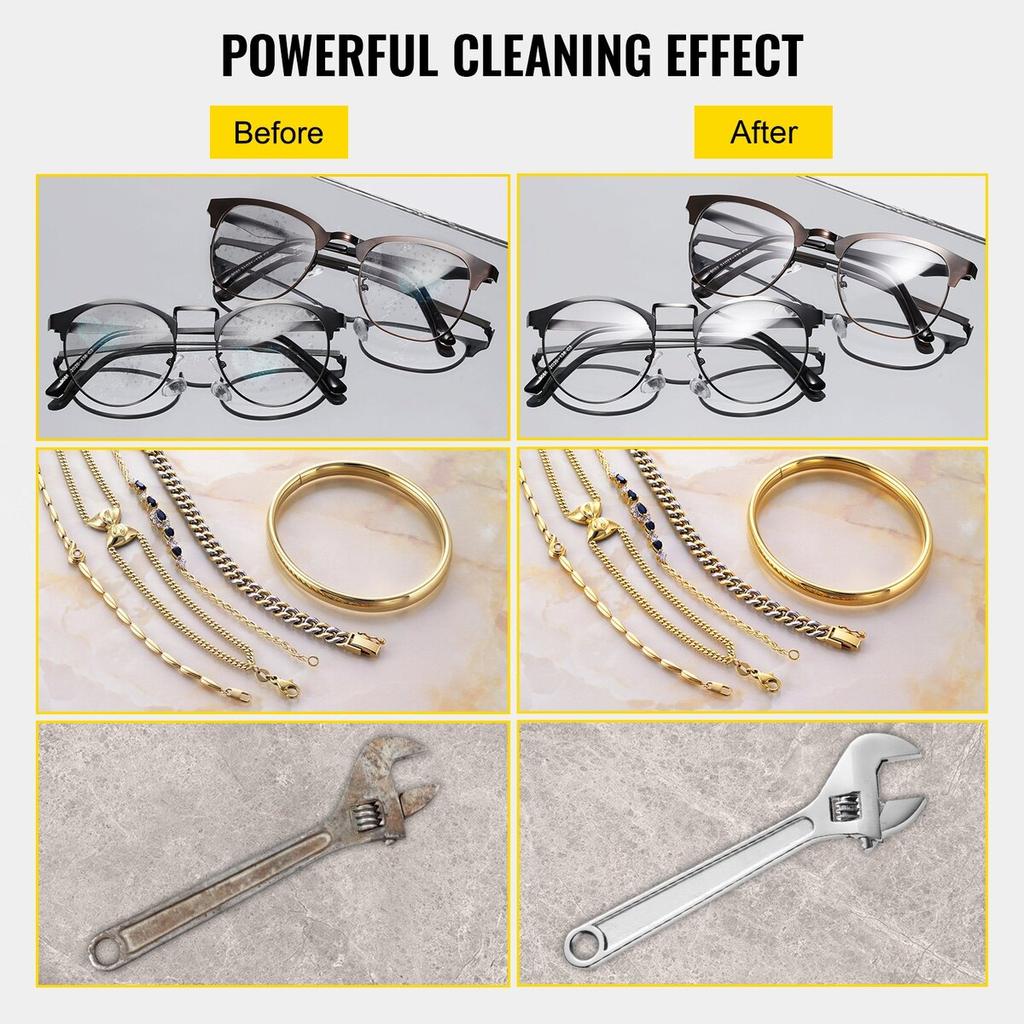 2L Ultrasonic Cleaner Stainless Steel Ultrasonic Cleaner Digital Heater Timer Jewelry Cleaning for Commercial Personal Home Use(2L)