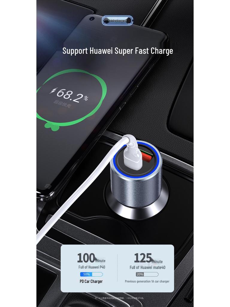 Aluminum Alloy PD20W Car Charger | Fast Charge for Apple Devices