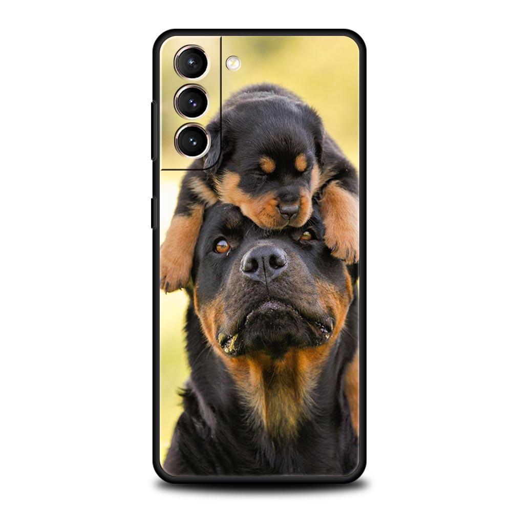 Rottweiler Dog Phone Case For Samsung Galaxy S23 Ultra S22 S21 S20 FE 5G S10 S10E S9 S8 Plus Note 20 Soft Silicone Cover Bumper
