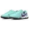 Nike Tiempo Legend 10 Lace Up TF Turf Artificial Turf Cow Leather Soccer Shoes Unisex Green Purple DV4342-300