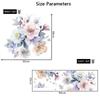 Artistic Watercolor Pink and Blue Flowers Wall Stickers, Bohemian Style Wall Decals for Bedroom Headboard and Hallway Decor